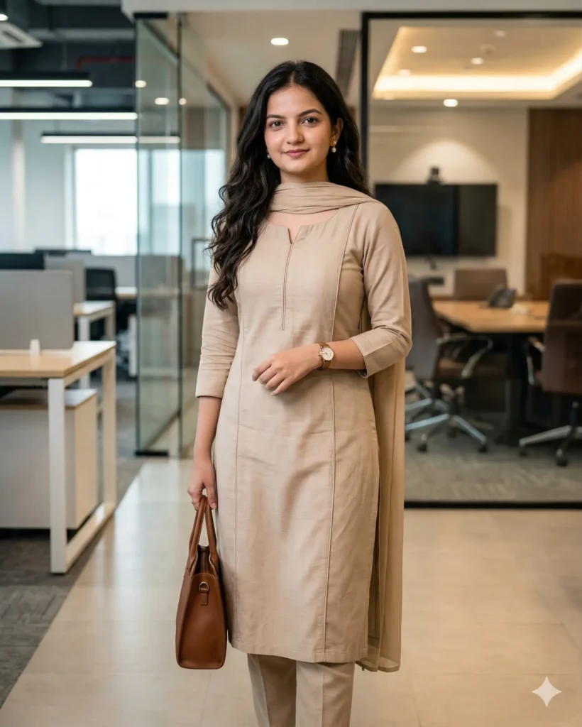 Realistic AI image of girl in kurti with face consistency